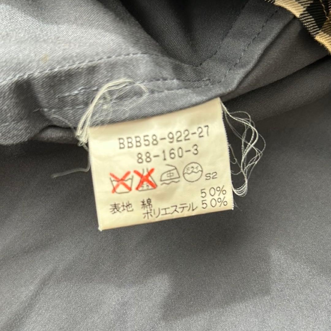 希少カラー バーバリー ステンカラーコート ライナー付 2way ネイビーグレー