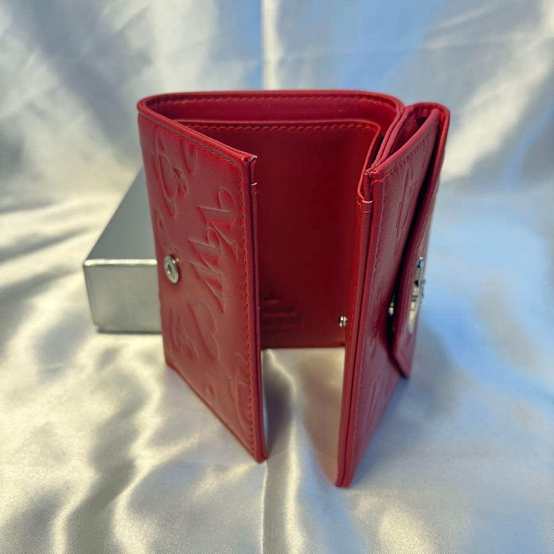 新品 Vivienne Westwood レッド ヴィヴィアン柄 三つ折り財布