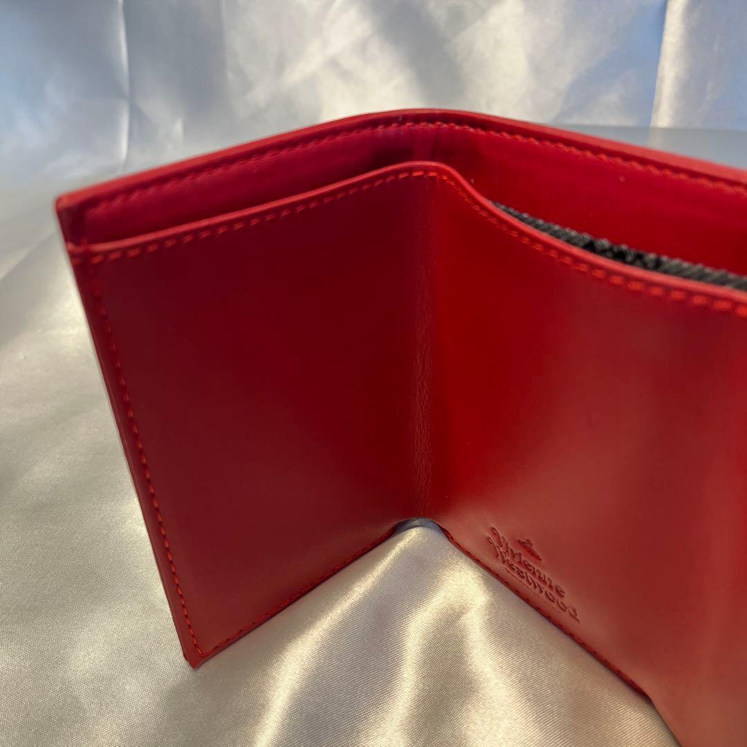 新品 Vivienne Westwood レッド ヴィヴィアン柄 三つ折り財布