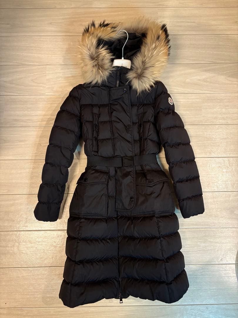 モンクレール　khloe クロエ　リアルファーダウン サイズ0 ブラック