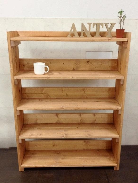 【引取可能】飾り棚付き4段棚 幅80cm LO/LO 完成品