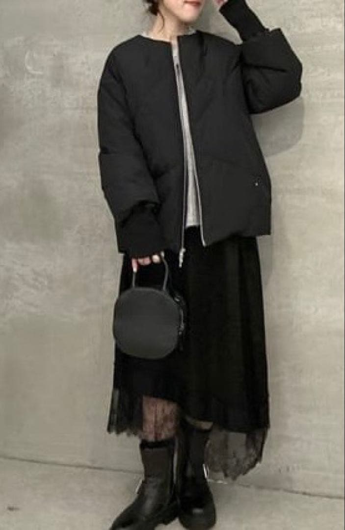 COLLAGE GALLARDAGALANTE ノーカラーダウンコート