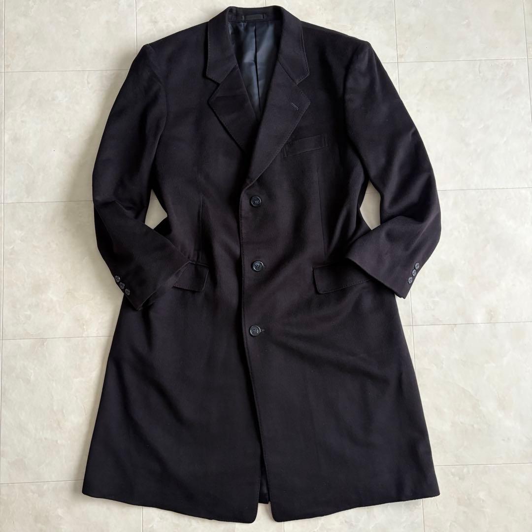 上質✨Oriental カシミヤチェスターロングコート 濃紺 メンズXL相当