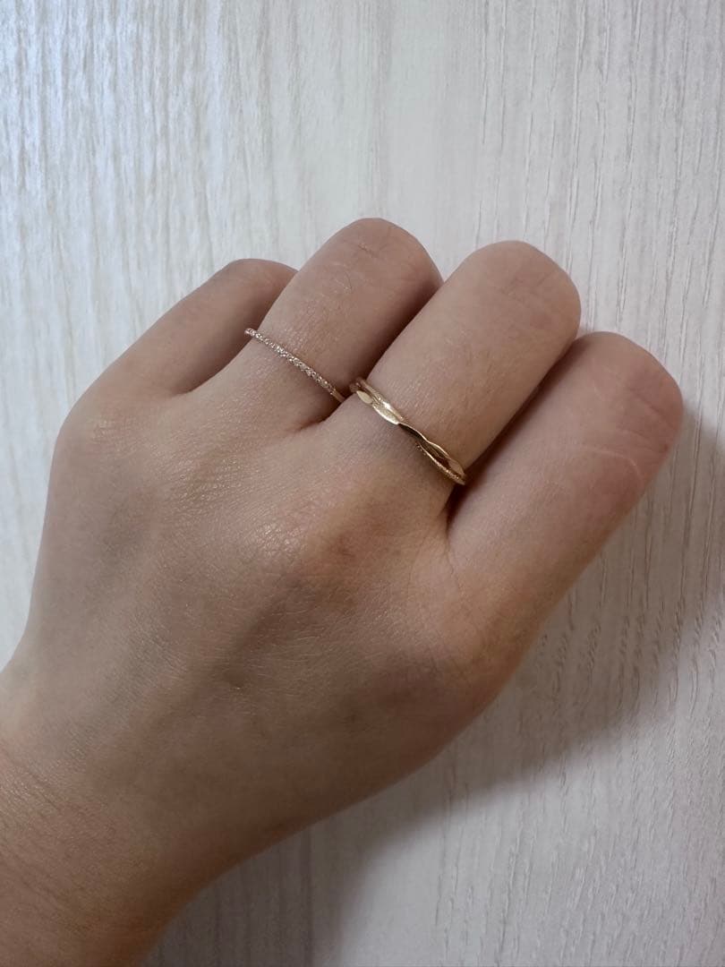 専用ページ‼️agete アガット ２連風　K10リング　13号　販売証明書付き