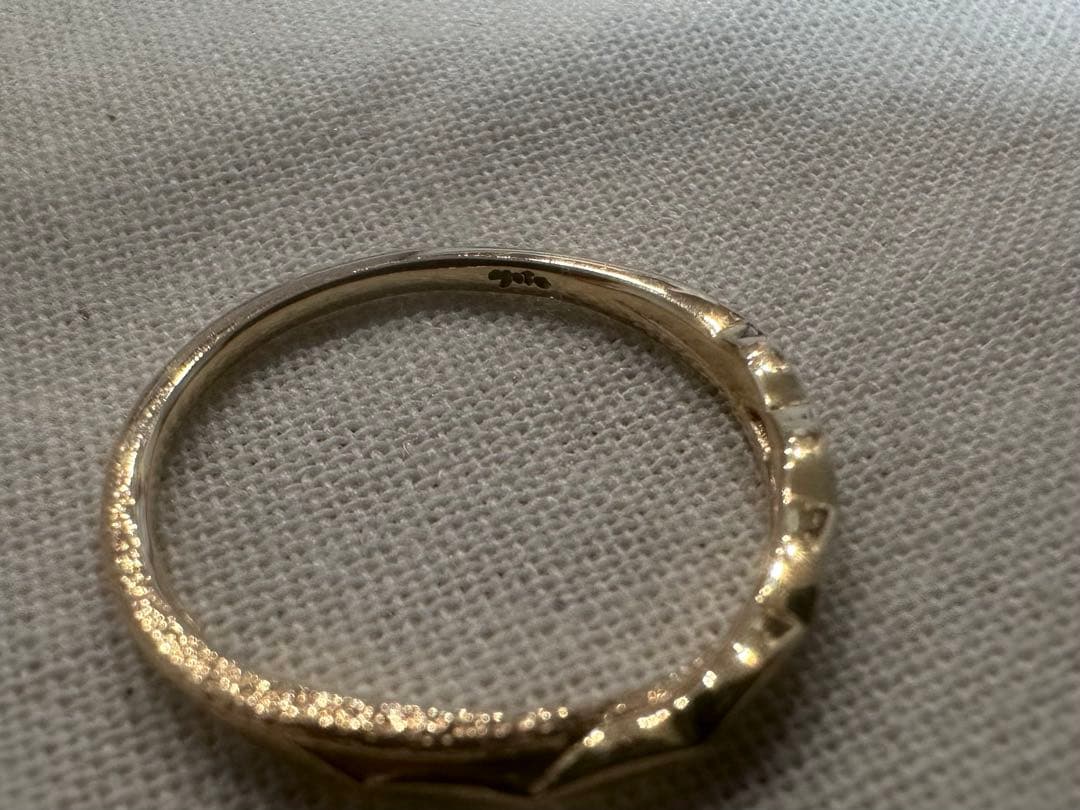 専用ページ‼️agete アガット ２連風　K10リング　13号　販売証明書付き