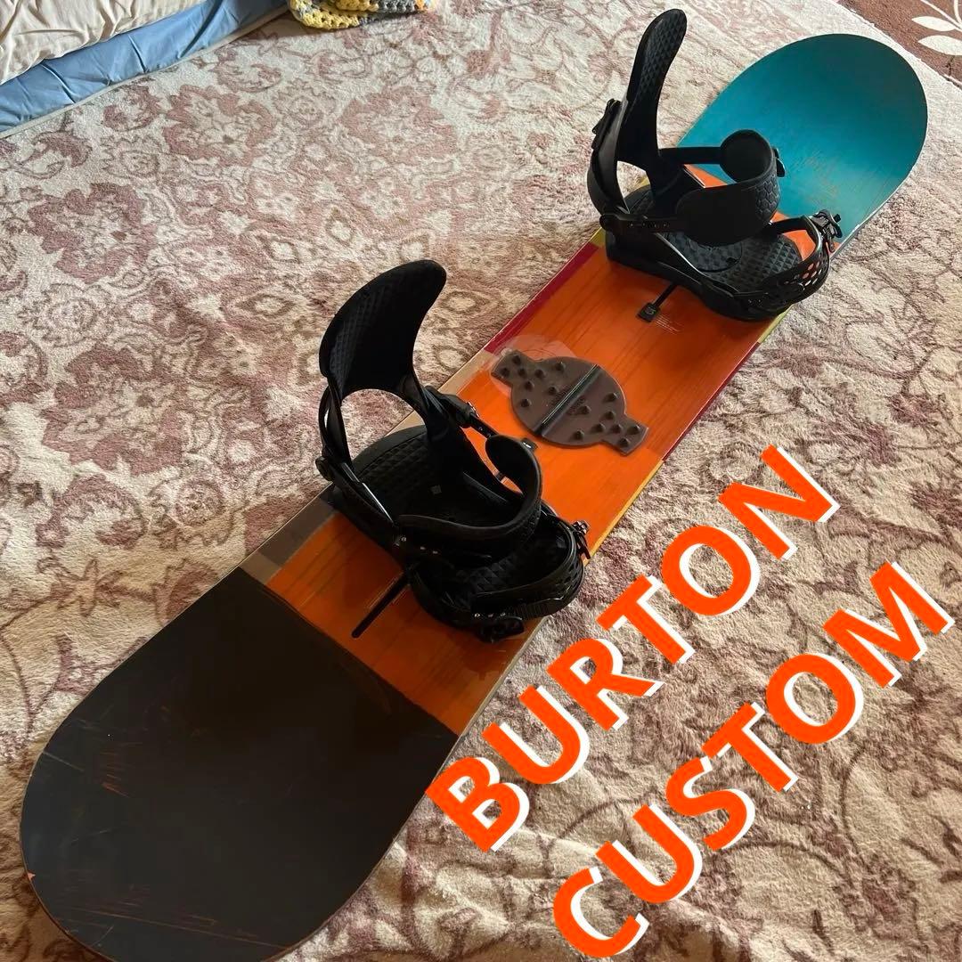 良品 BURTON CUSTOM FV 148cm バイン付 スノーボードセット
