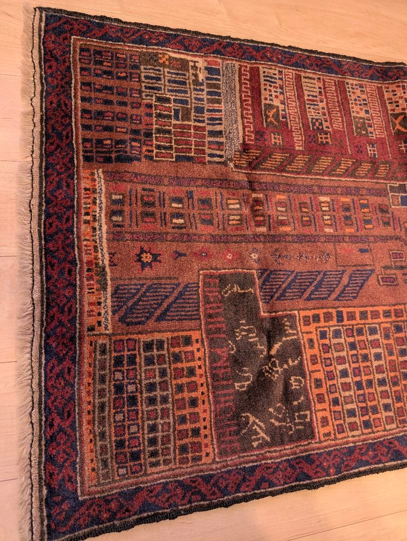 ヴィンテージ トライバルラグ 約165cm x 91cm