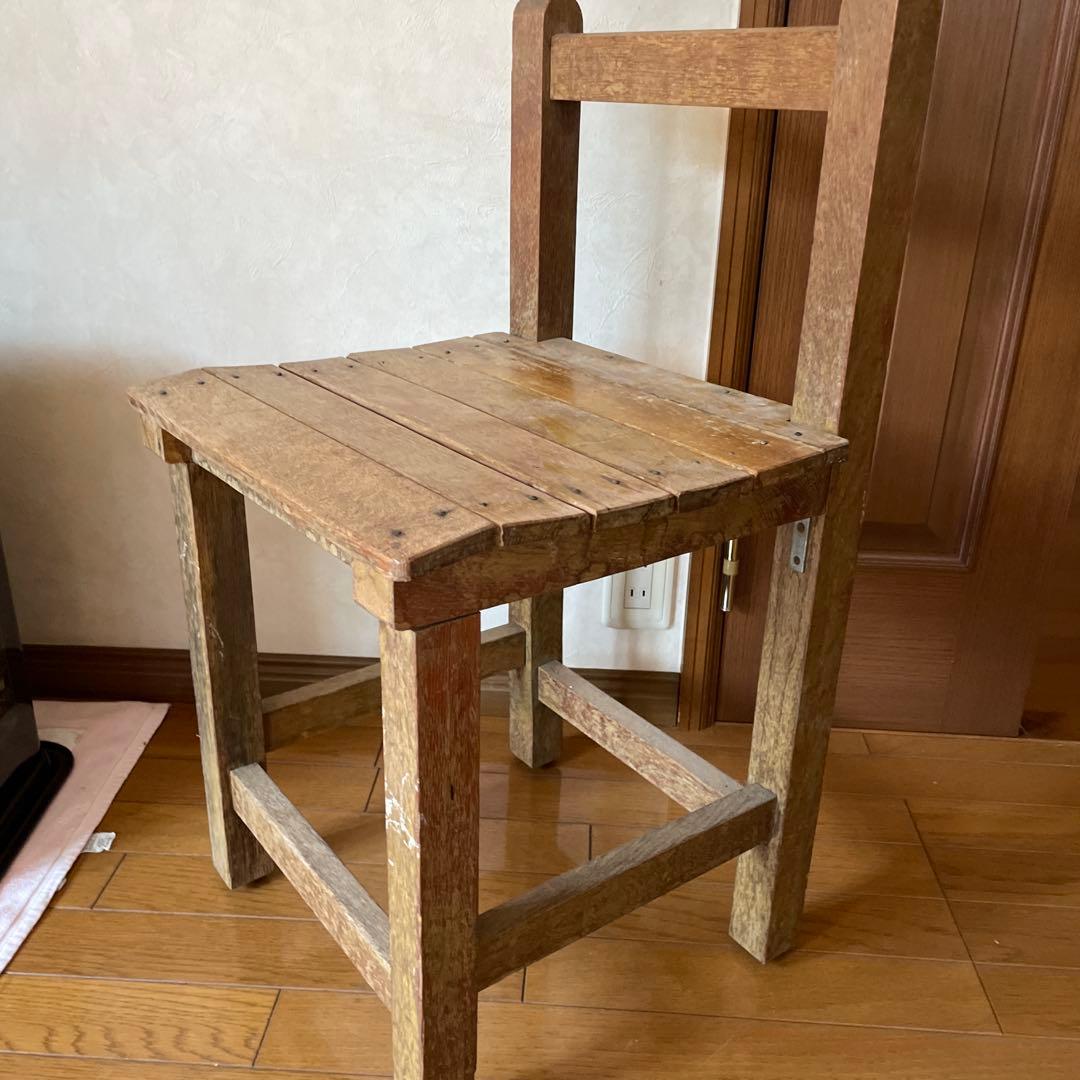 昭和レトロ、学校の椅子、木製、中学、古家具、ヴィンテージ