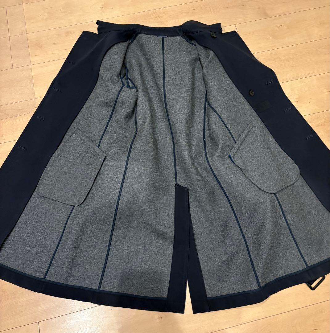 u11_希少junhashimoto トレンチコート　フロントカット　紺サイズ4