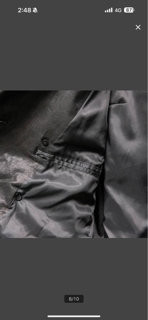 MICHEL  HOMME シワ加工 レザートレンチコート 48 本革