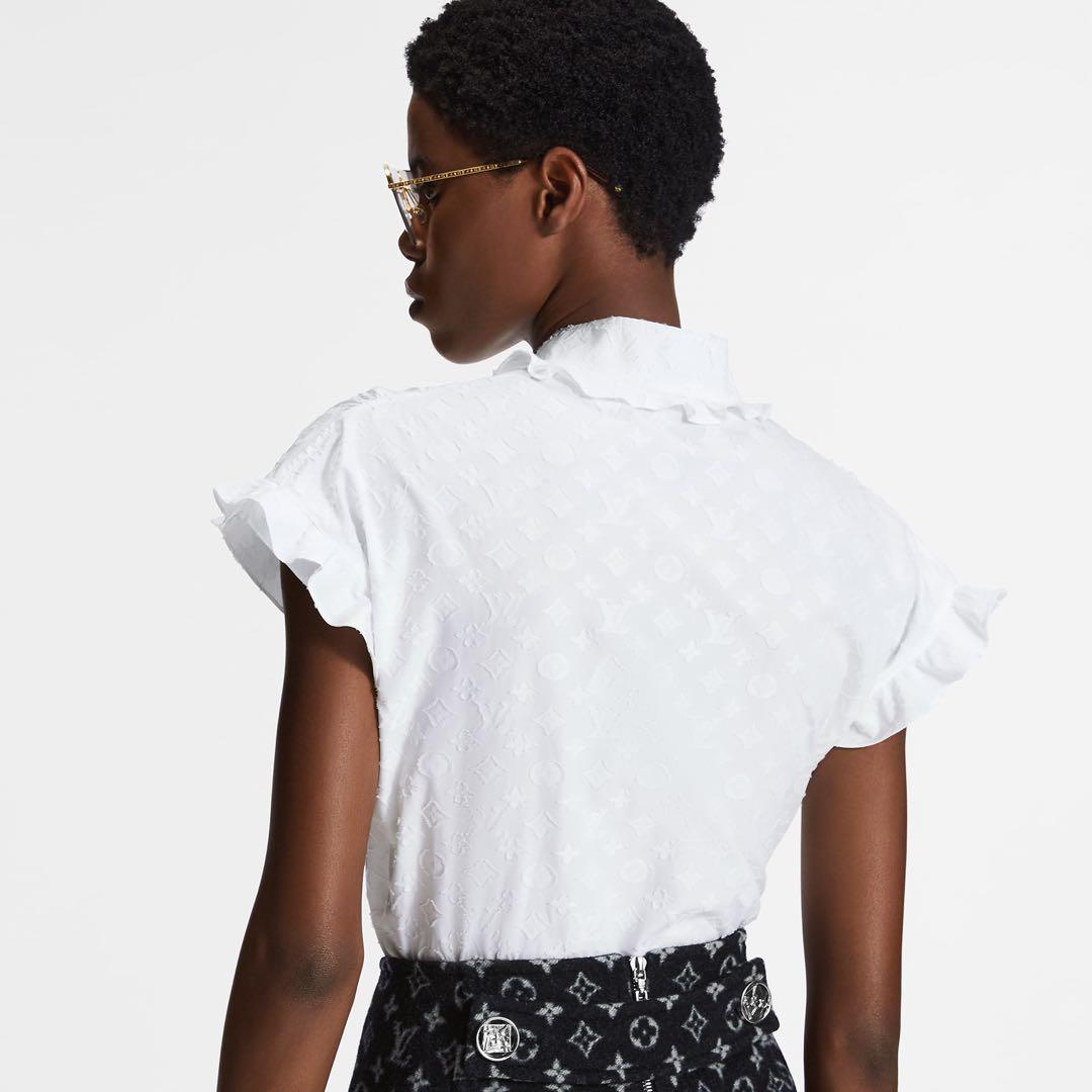 美品 Louis Vuitton フリルブラウス ホワイト 40