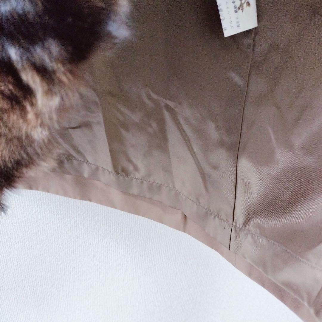 美品 希少✨フォックスファー シルク ベルト ロングコート トレンチ ライナー