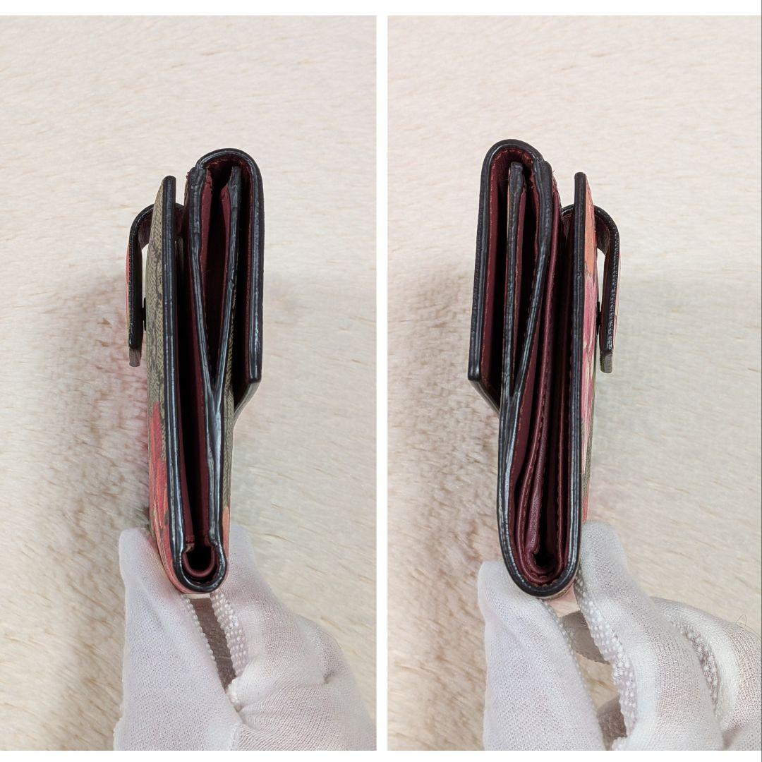 極美品✨️グッチ 二つ折り財布 GGブルームス GGスプリーム Wホック 箱あり