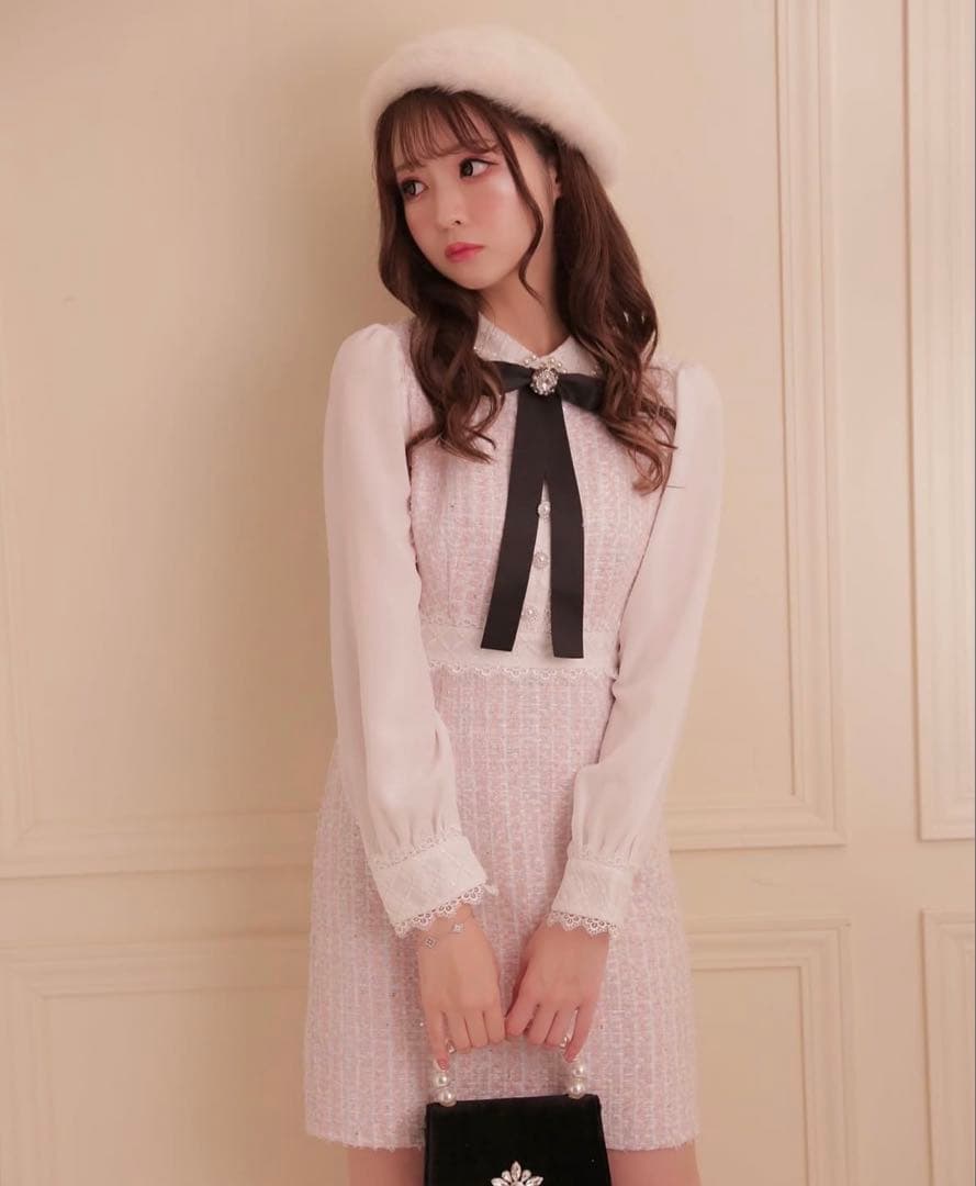 M me eme ツイードワンピース