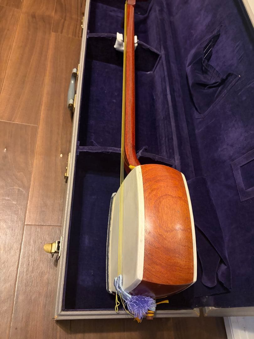 三味線本体 ナチュラルウッド ケース付き