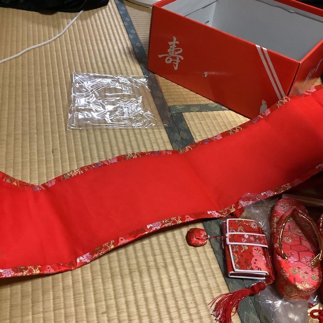 帯幅18、5センチ　草履20、5センチ作り帯筥迫セット七歳七五三