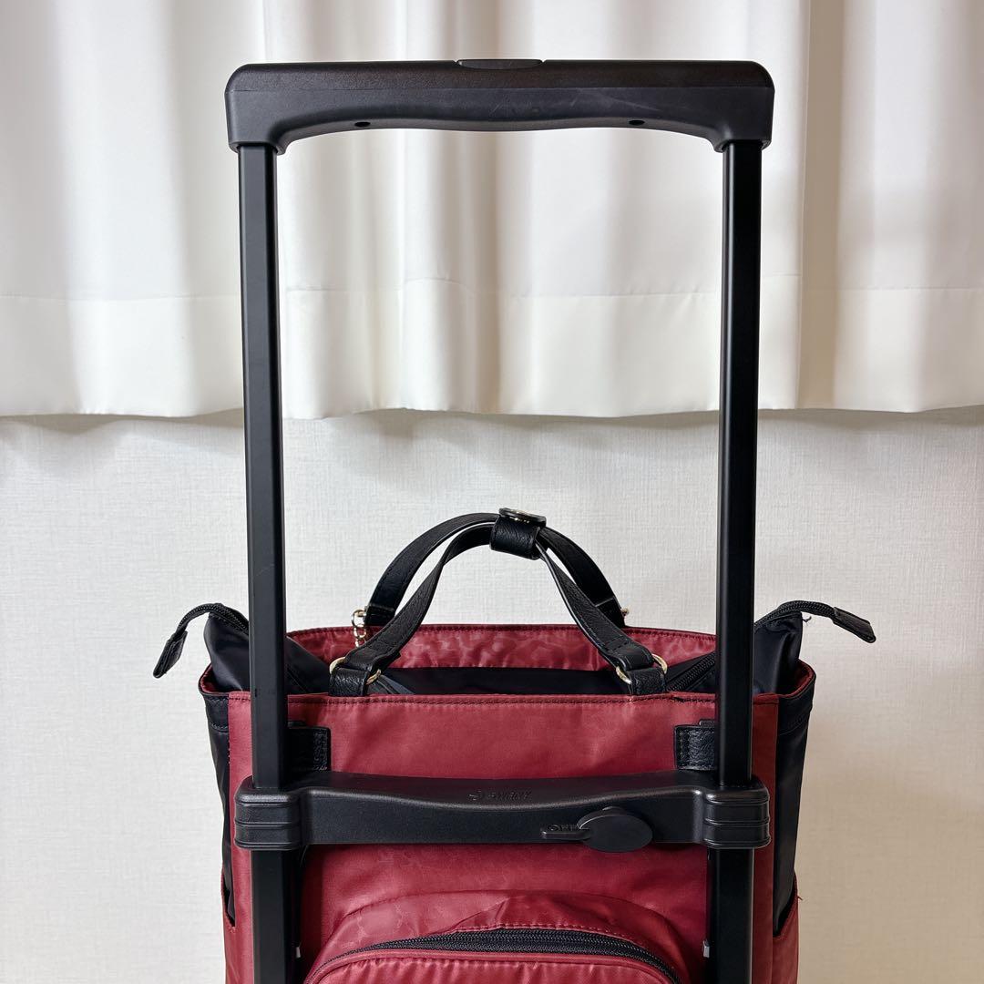 SWANY キャリーバッグ レオパード柄 4輪 ストッパー付き お買い物カート