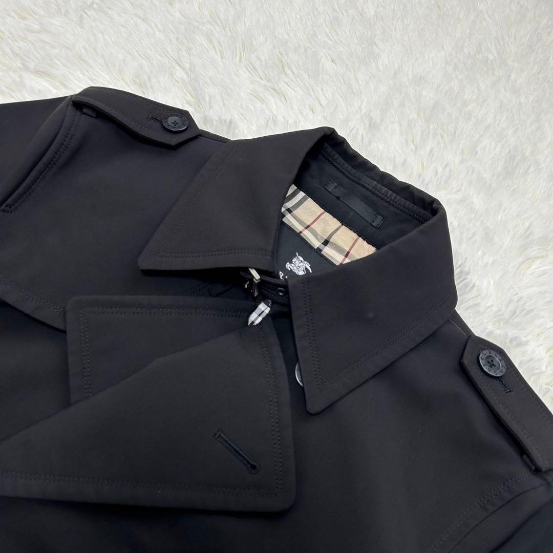 【訳あり美品/L】バーバリーブラックレーベル トレンチコート ノバ ベルト 黒
