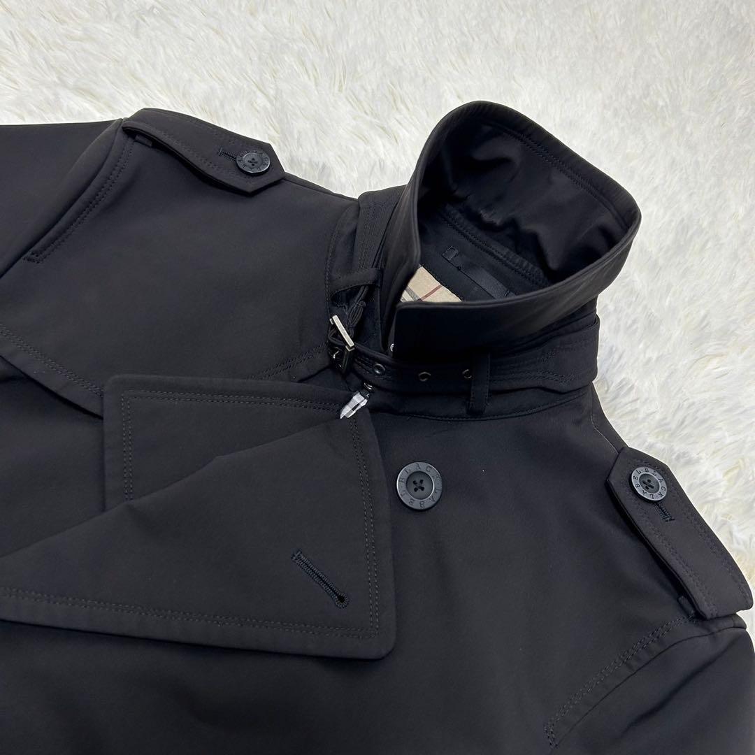 【訳あり美品/L】バーバリーブラックレーベル トレンチコート ノバ ベルト 黒