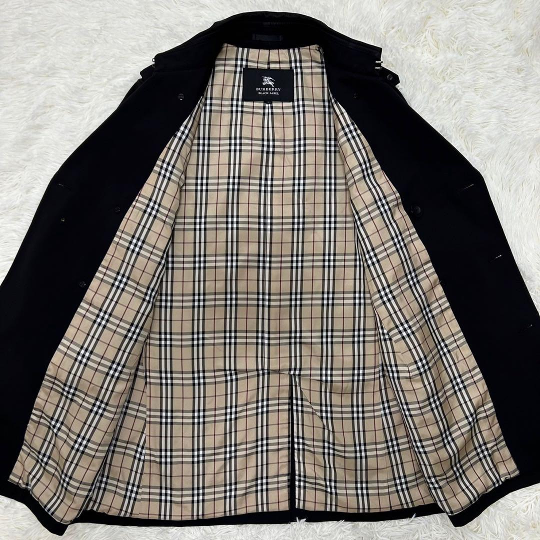 【訳あり美品/L】バーバリーブラックレーベル トレンチコート ノバ ベルト 黒
