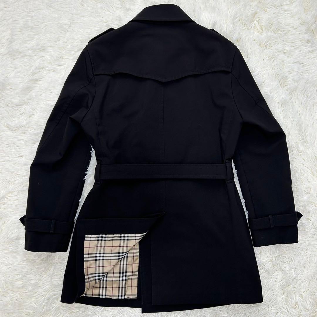 【訳あり美品/L】バーバリーブラックレーベル トレンチコート ノバ ベルト 黒