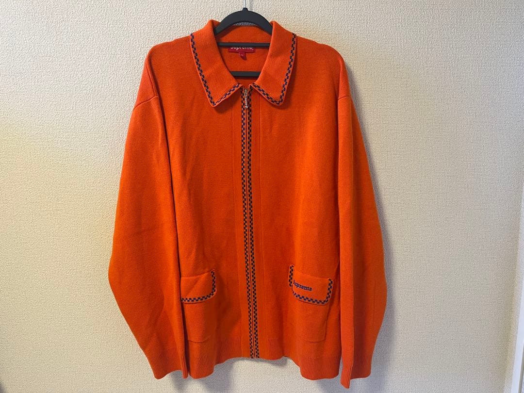 トップス supreme checkerboard zip up sweater
