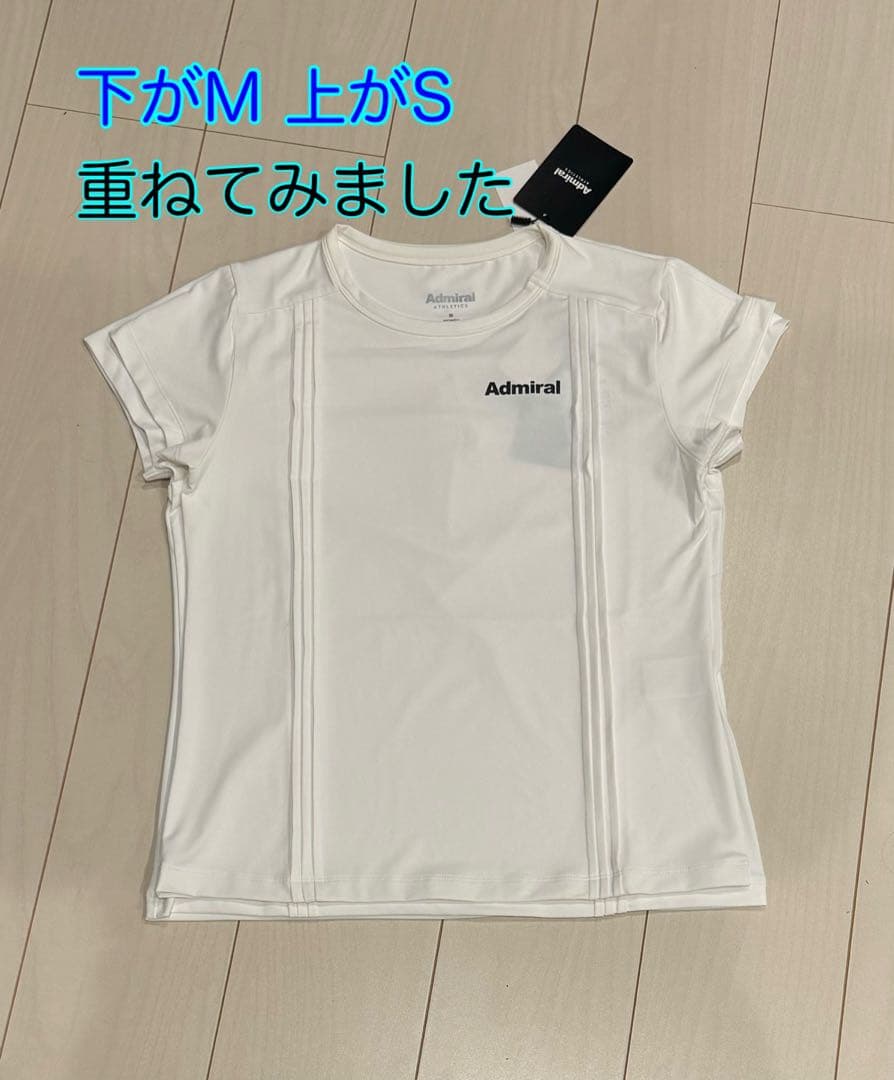 アドミラル ホワイト ピンタックフレアスリーブ Tシャツ ATLA437 S