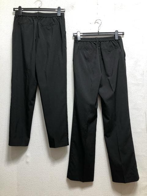 新品☆11号M黒系無地サマースーツ3点ストレート＆テーパードお仕事☆r619