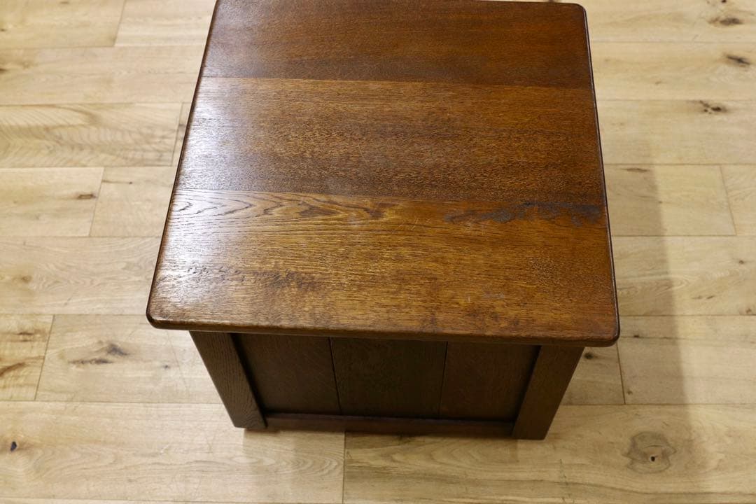 GMHN208C○オーク無垢材 収納付き スツール ボックス チェア キャスター