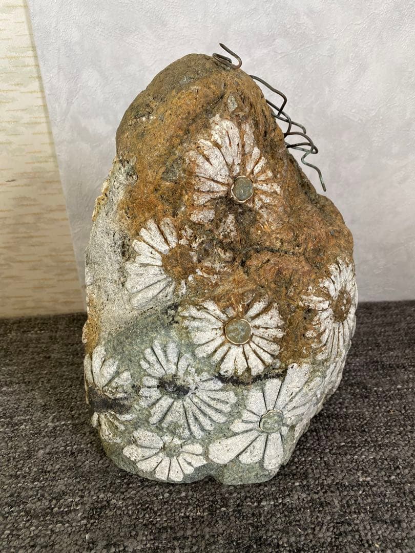 花模様の水石　鑑賞石　菊花石 自然石　盆石　水石　観賞石　置物