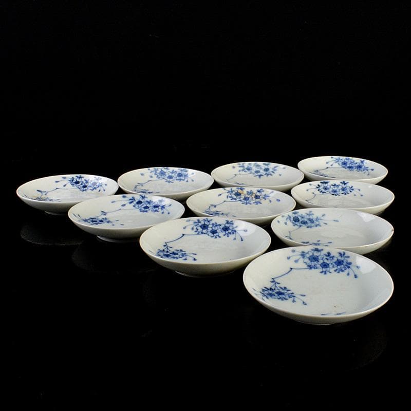 和食器　瀬戸焼　古瀬戸　染付　桜メダカ文　盛塩皿　皿　十三客　V　R7265