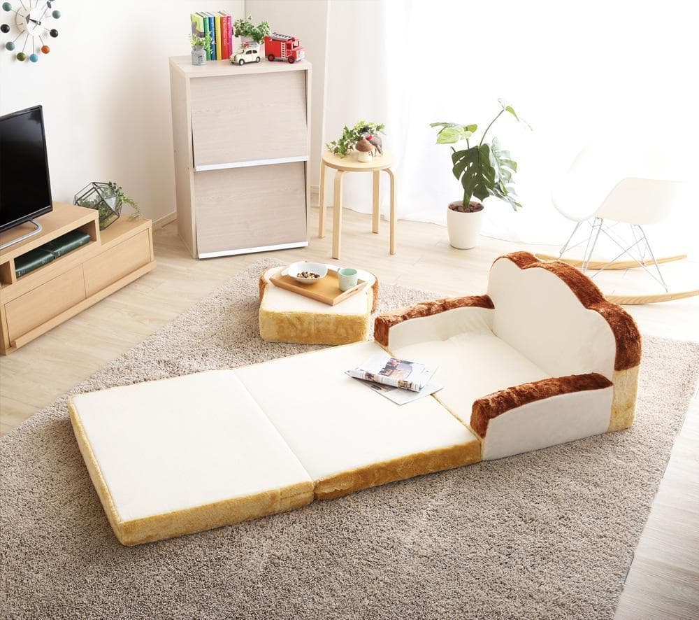 新品 送料込 低反発 かわいい食パンソファベッド 2WAY ふわふわのカバー
