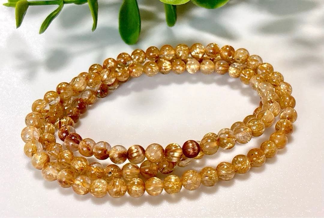 究極品質　超希少幻の逸品　天然石の王者　タイチンルチルキャッツアイの多重編み