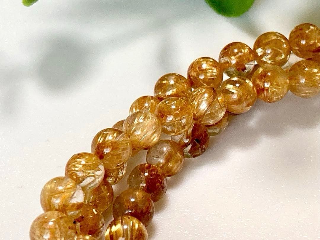 究極品質　超希少幻の逸品　天然石の王者　タイチンルチルキャッツアイの多重編み