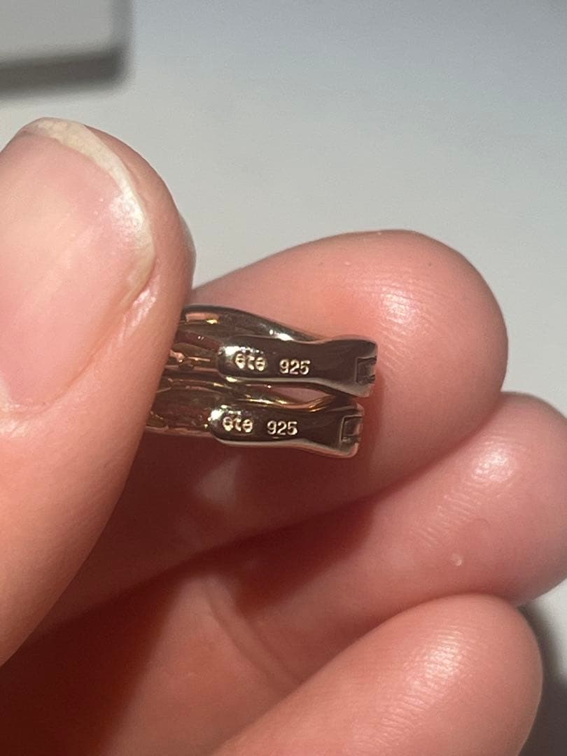 ete チャンキーハグピアス　ピンクゴールド　両耳