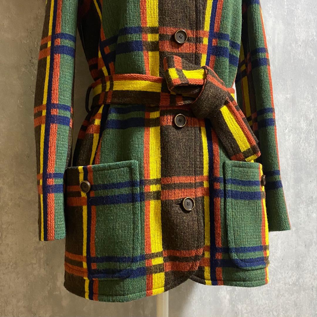 【希少 ヴィンテージ】MISS DIOR タータンチェック ニットコート