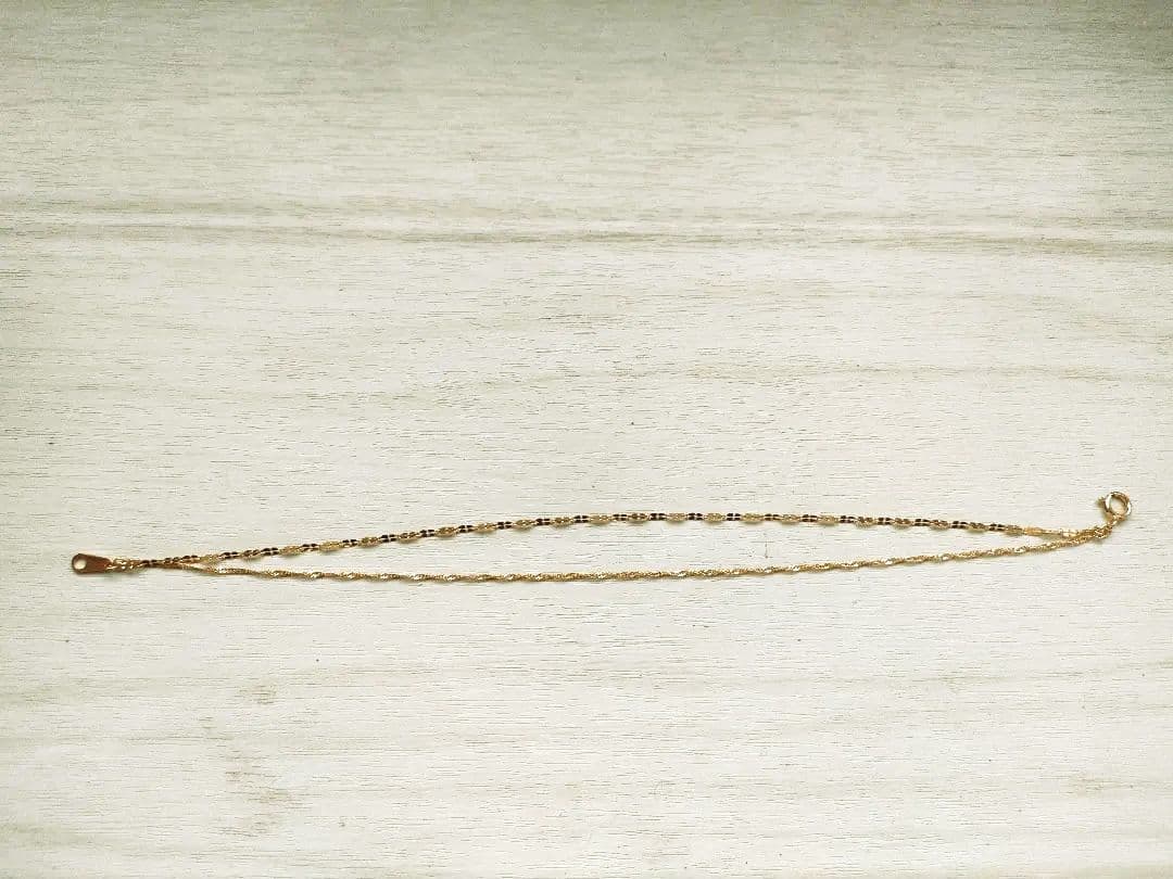 【連休限定価格】K18イエローゴールド 2連レスレット