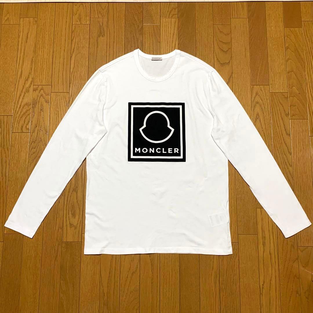極美品　モンクレール　ロンT 長袖Tシャツ　ホワイト　XXL国内正規品4S169