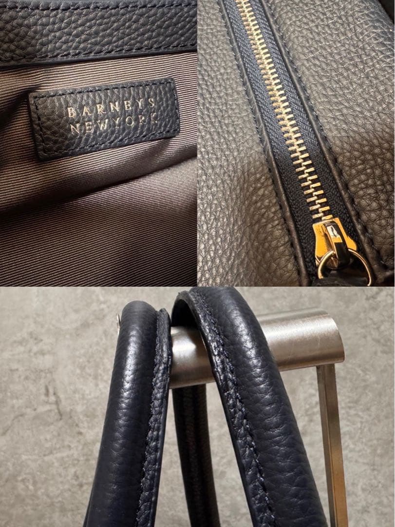 美品 バーニーズニューヨーク トートバッグ シボ革 レザー A4◎ビジネスバッグ