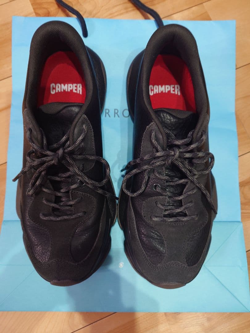 カドカワ　中古：CAMPER カーストツー レザースニーカー メンズ 黒