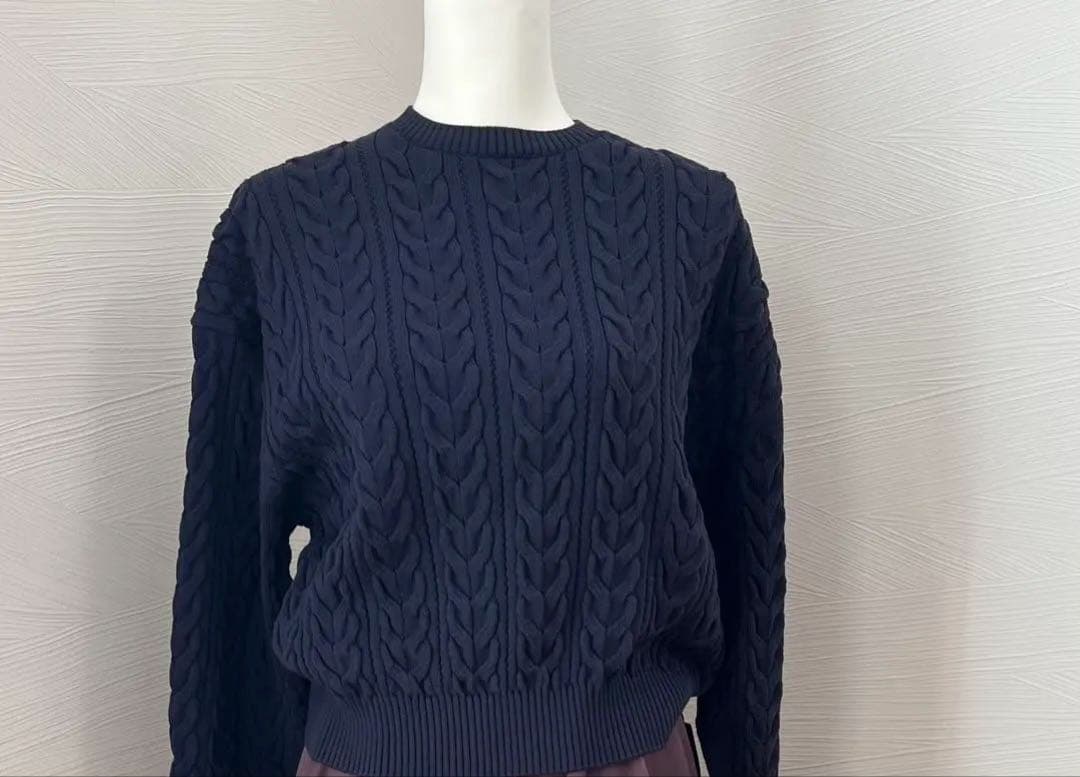 新品定価4.3万MACKINTOSH LONDON ケーブルニット38 ネイビー