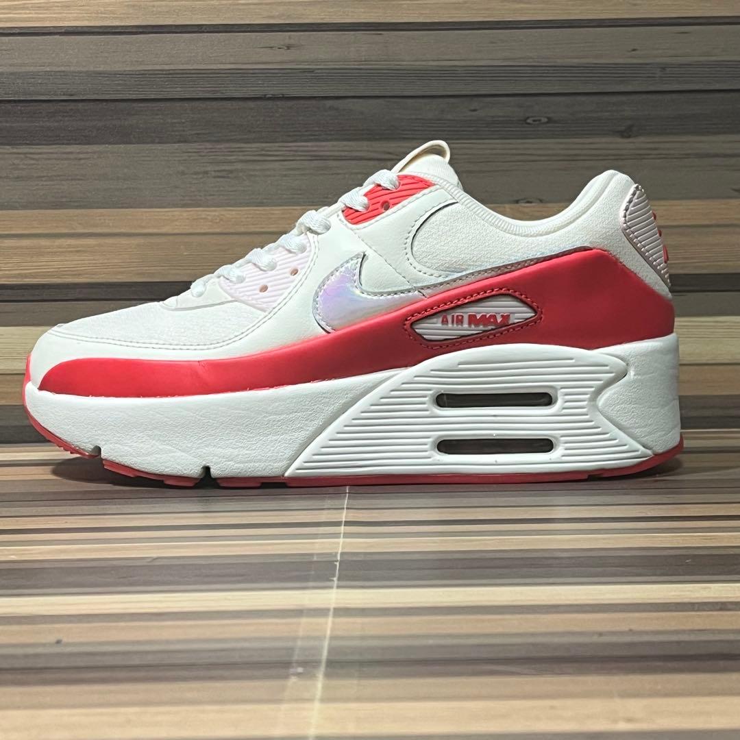 ナイキ エア マックス 90 LV8 厚底 ホワイト レッド 24cm