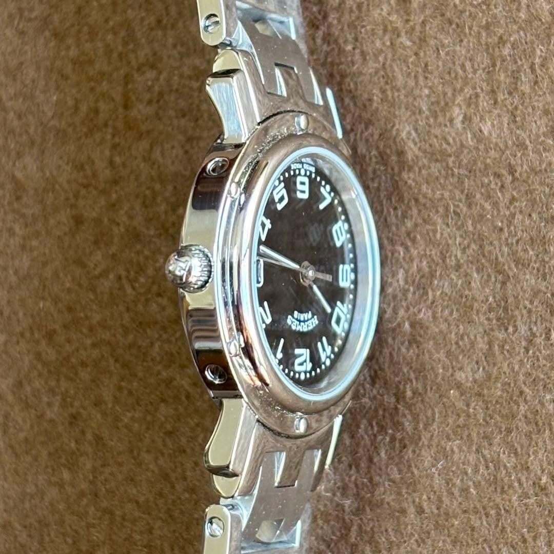 【HERMES】✨極美品✨ クリッパー レディース 腕時計 ブラック文字盤