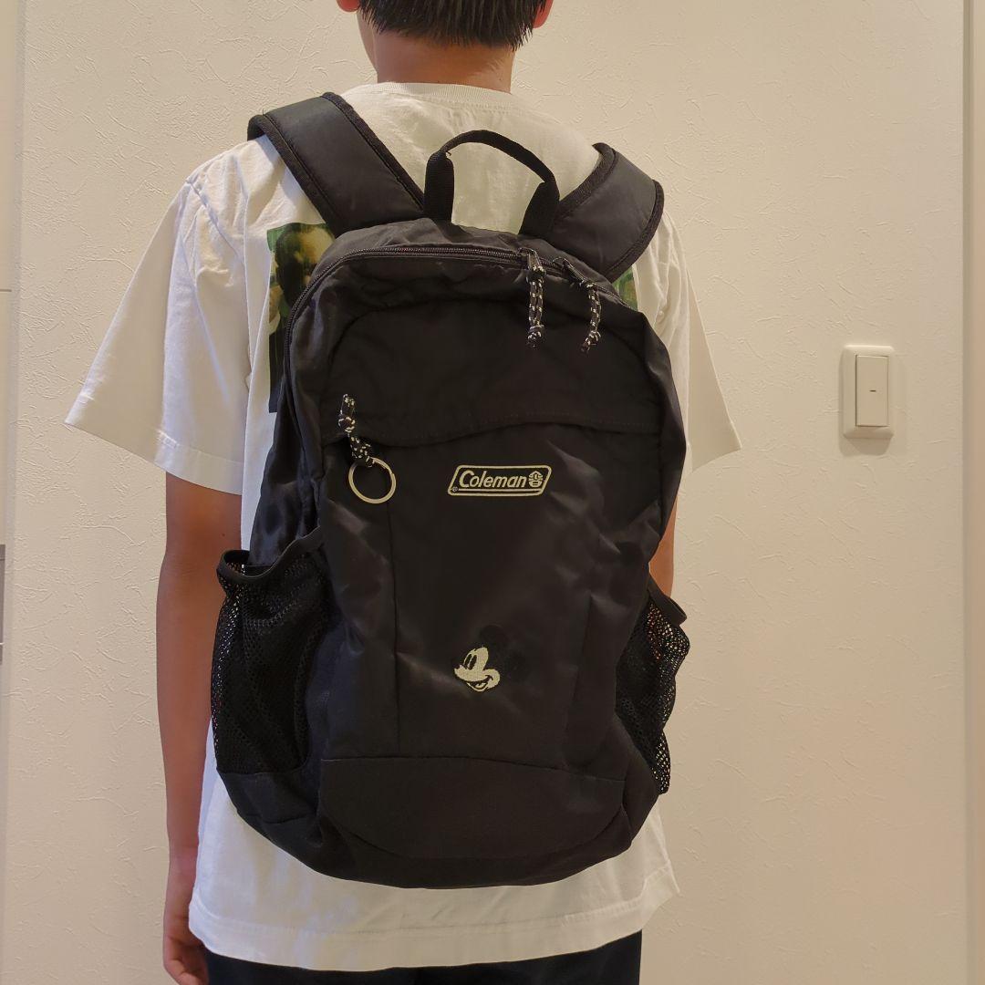 Coleman ミッキーマウスロゴ入り リュック ブラック