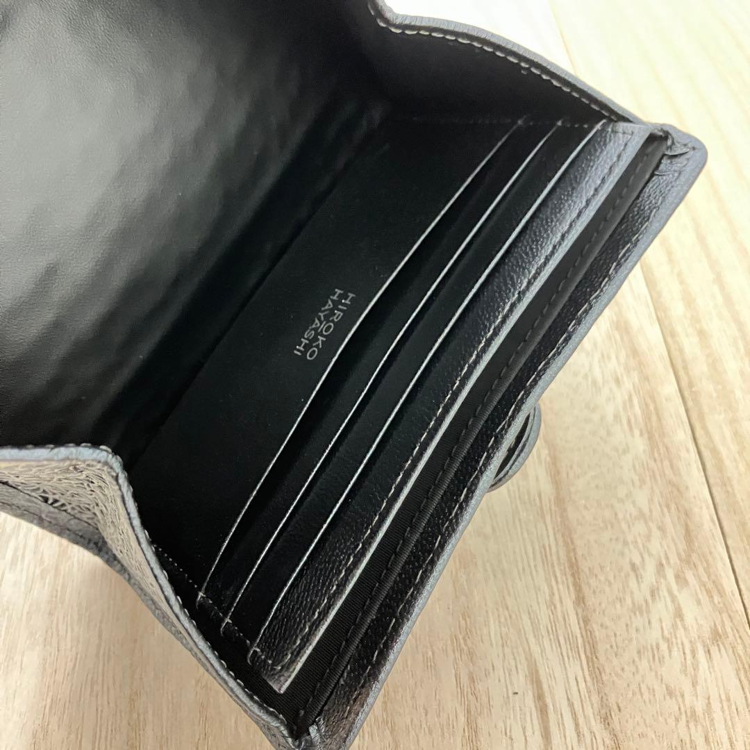訳あり 極美品✨ヒロコハヤシ✨ジラソーレ✨ミニモ ✨折り財布✨黒✨ブラック
