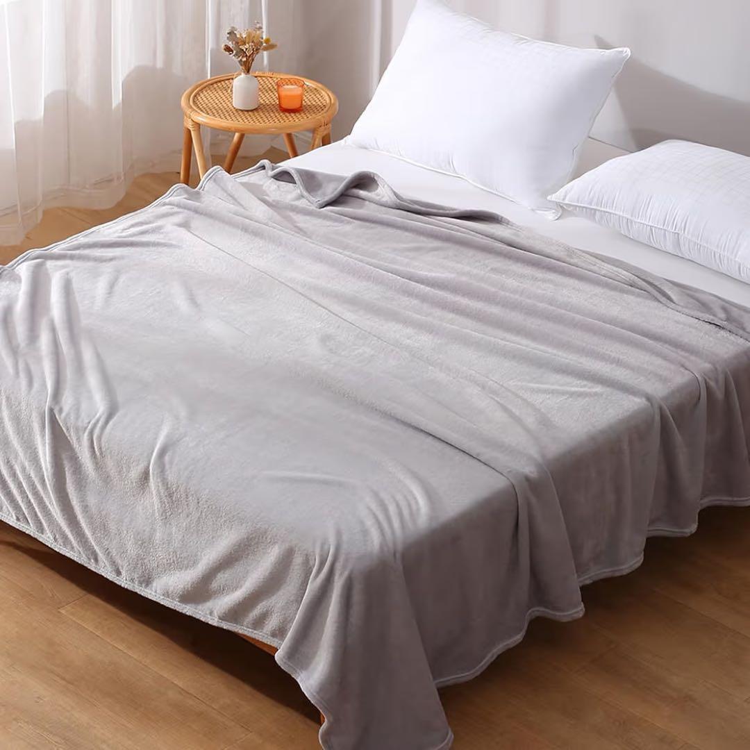毛布 セミダブル ブランケット 冬用 ふわふわ 暖かい 軽量 洗える グレー