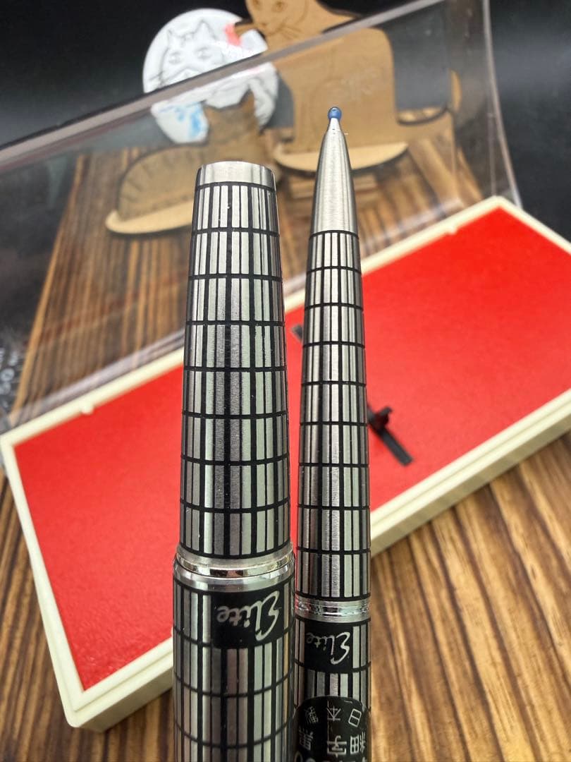 Pilot Elite 蝕刻 万年筆 ボールペン セット 18K F