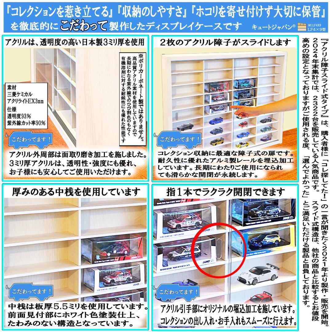 ミニカー収納 アクリル障子(扉)付 ３６マス イノモデル ホワイト色塗装