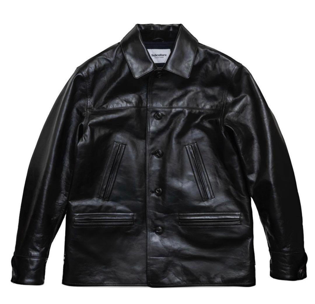 subculture サブカルチャー　レザーカーコート　3