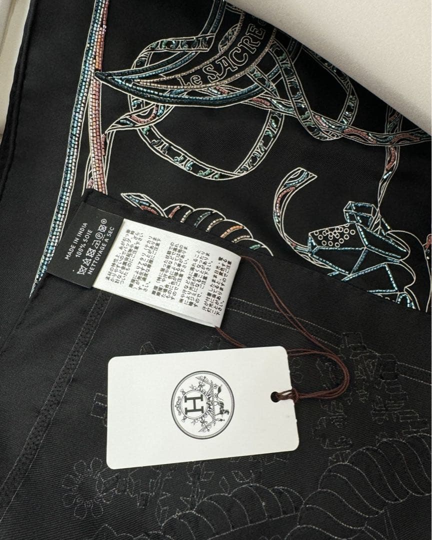 エルメス　カレ90　刺繍　スカーフ　四季の祭典